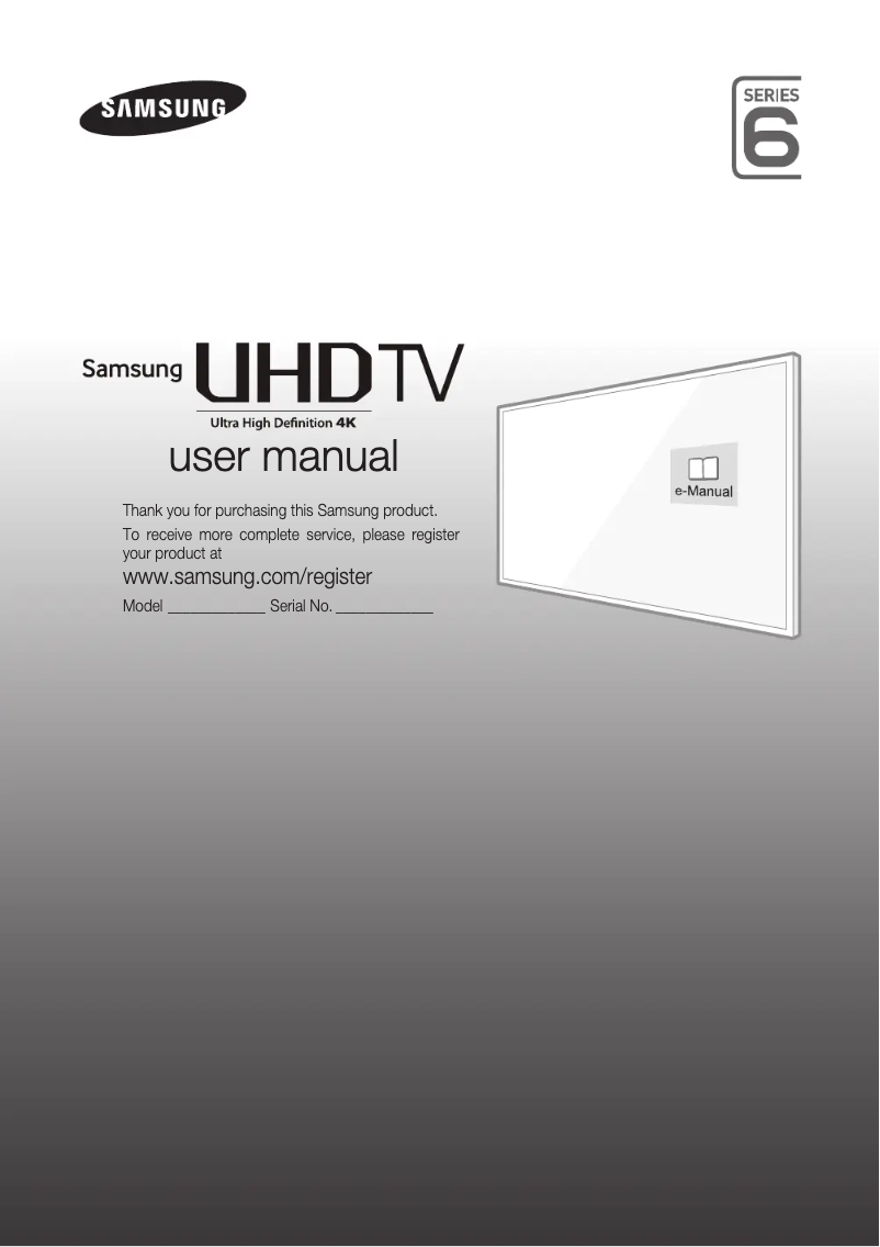 Page 1 of the manual Installation Guide Samsung UA75JU6400W