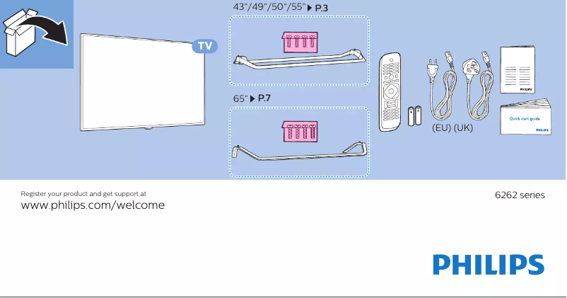 First page image of the manual for 55PUT6262