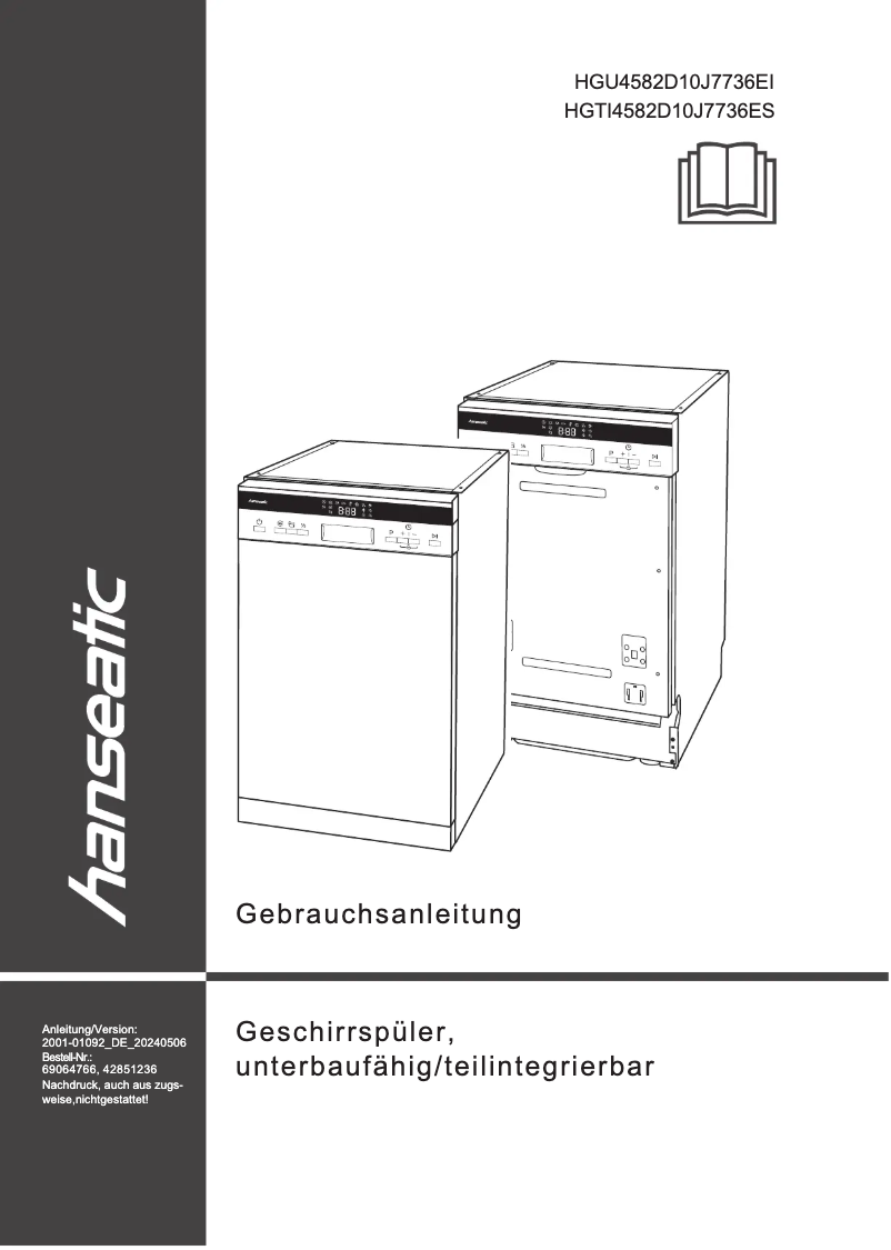 First page image of the manual for HGTI4582D10J7736ES
