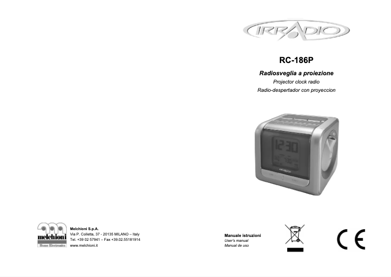 First page image of the manual for RC 186P