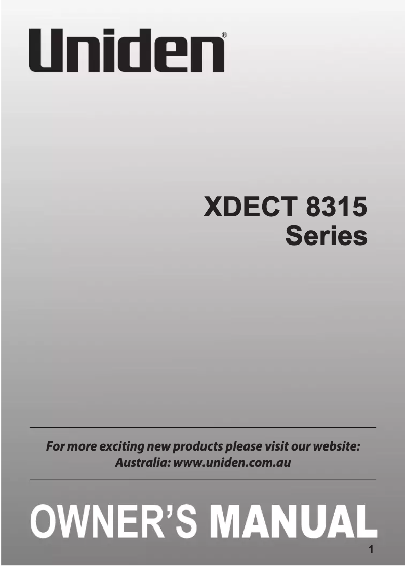 First page image of the manual for XDECT 8315