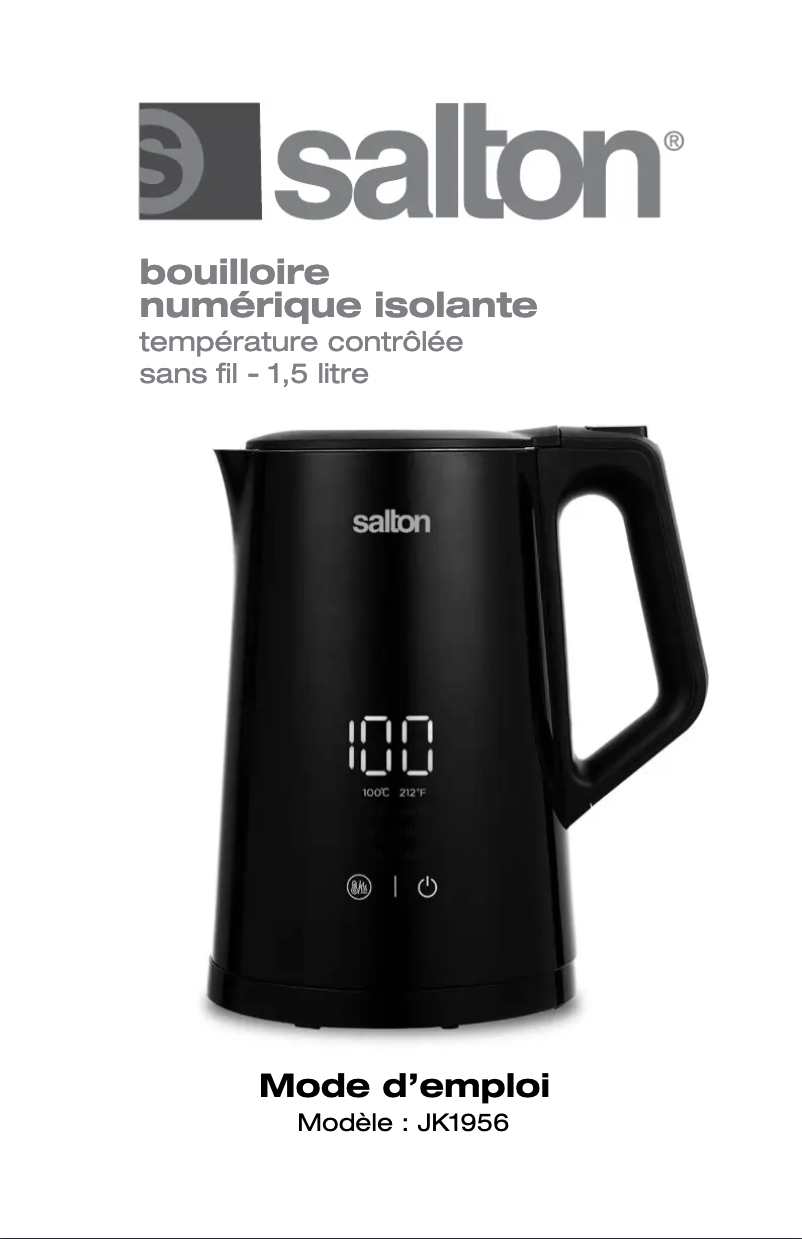 Page 1 of the manual User Manual Salton JK1956