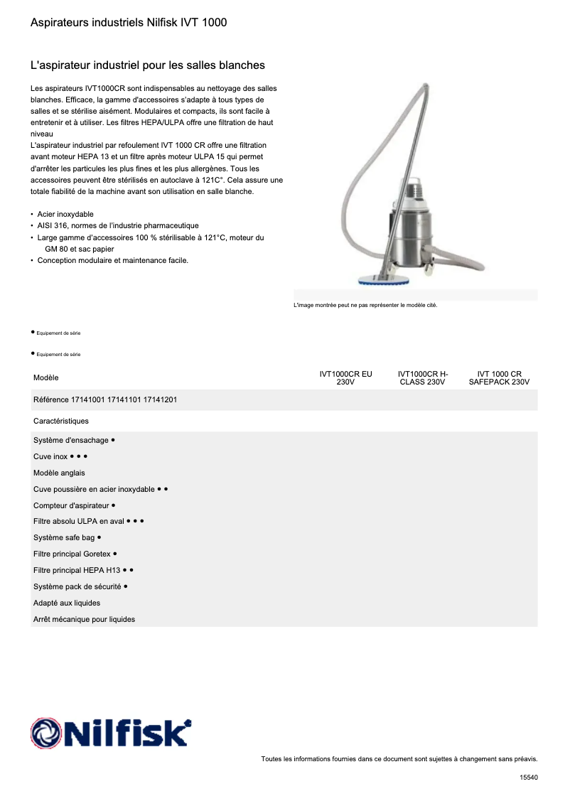 First page image of the manual for IVT1000
