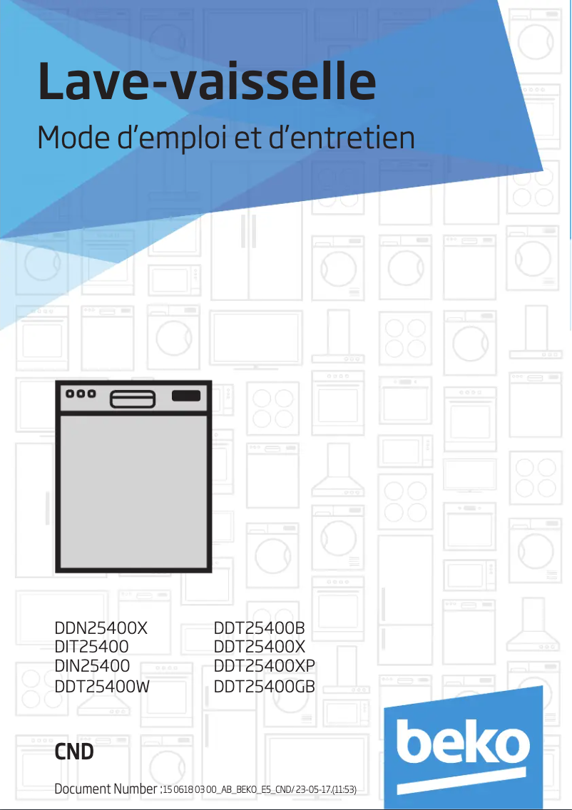 First page image of the manual for DDN25400X