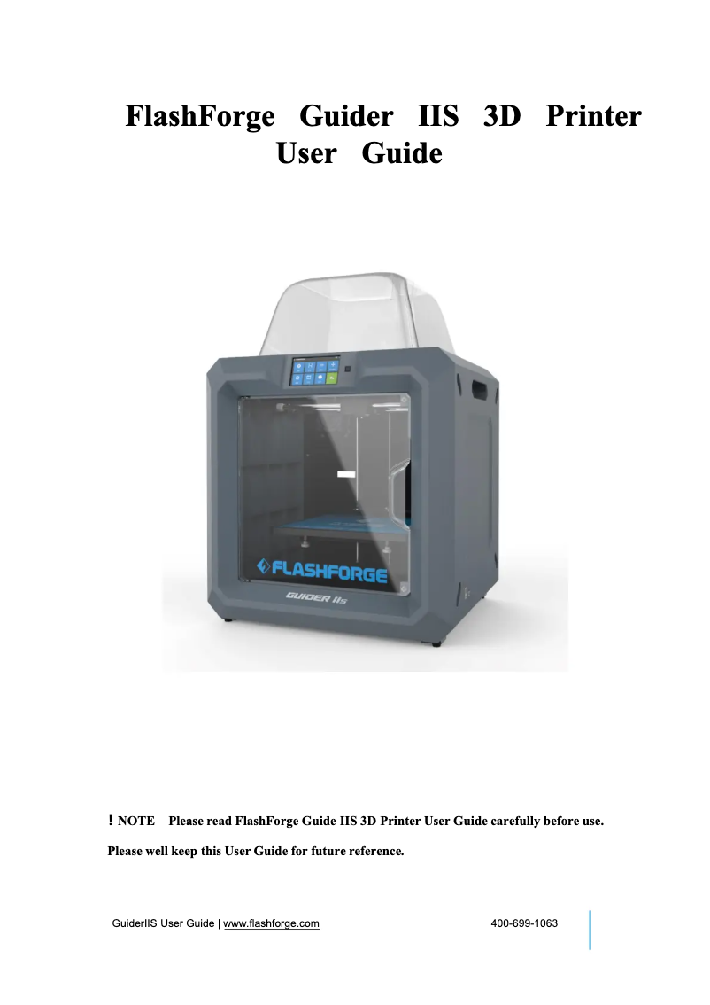 First page image of the manual for Guider 2S