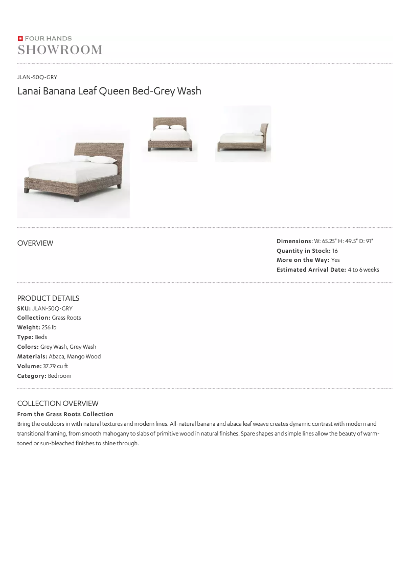 Page 1 of the manual User Manual Four Hands JLAN-50Q-GRY