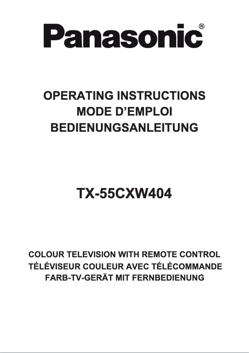 Page 1 of the manual User Manual Panasonic Viera TX-55CXW404