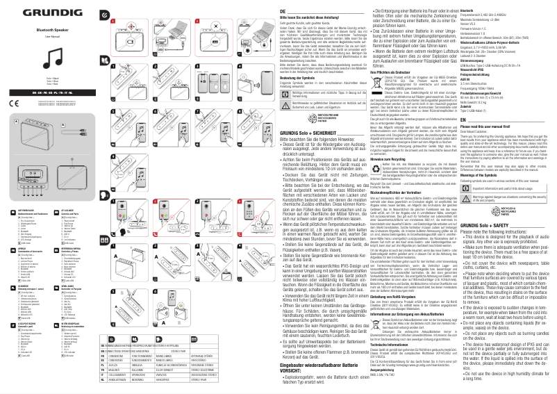 First page image of the manual for Solo