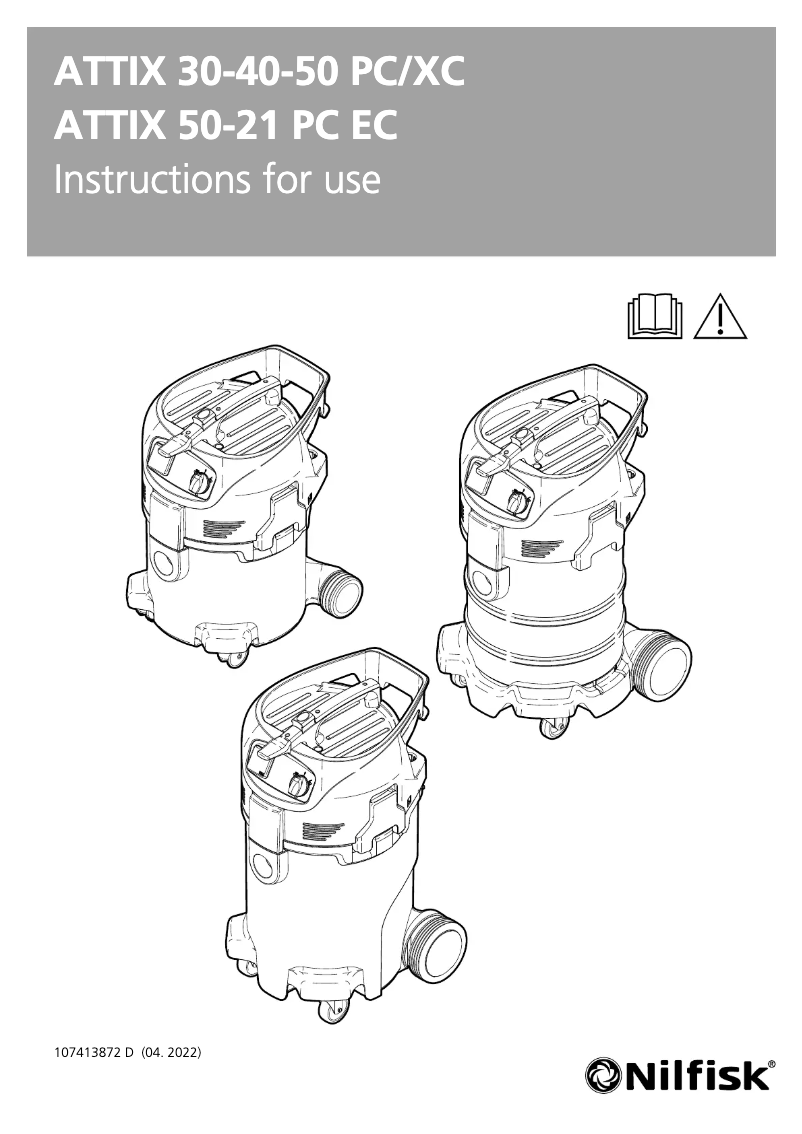 Page 1 of the manual User Manual Nilfisk ATTIX 50-21 PC Cleanroom