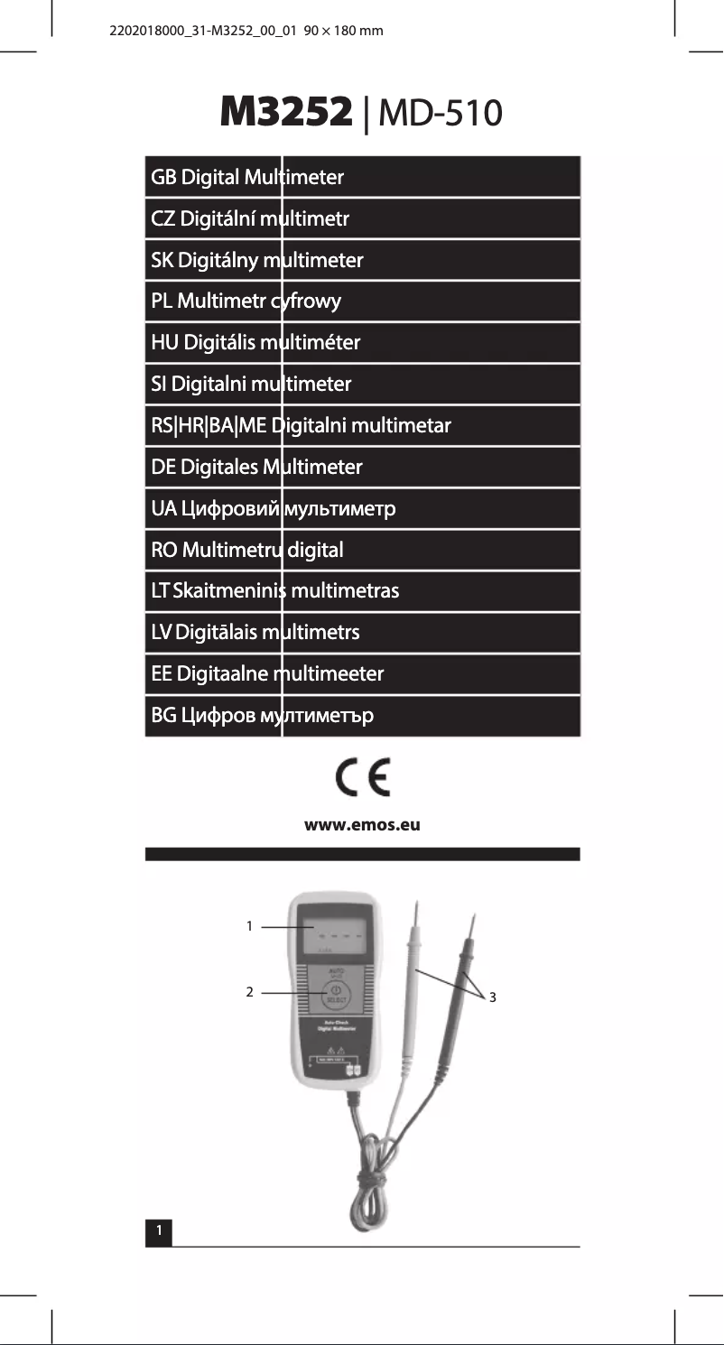 Page 1 of the manual User Manual Emos M3252