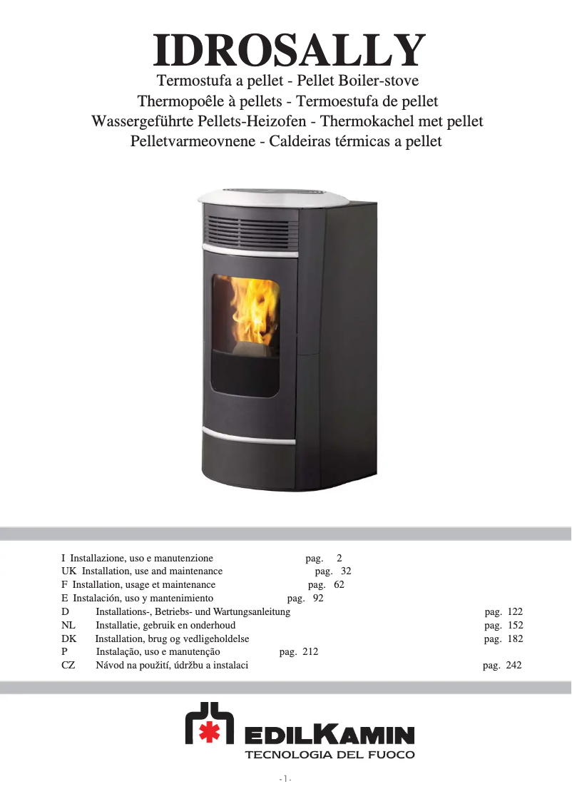 Page 1 of the manual User Manual Edilkamin IDROSALLY