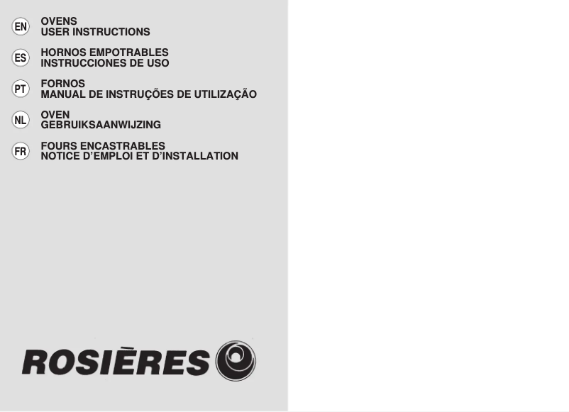 Page 1 of the manual User Manual Rosieres FR 2040/3 IN