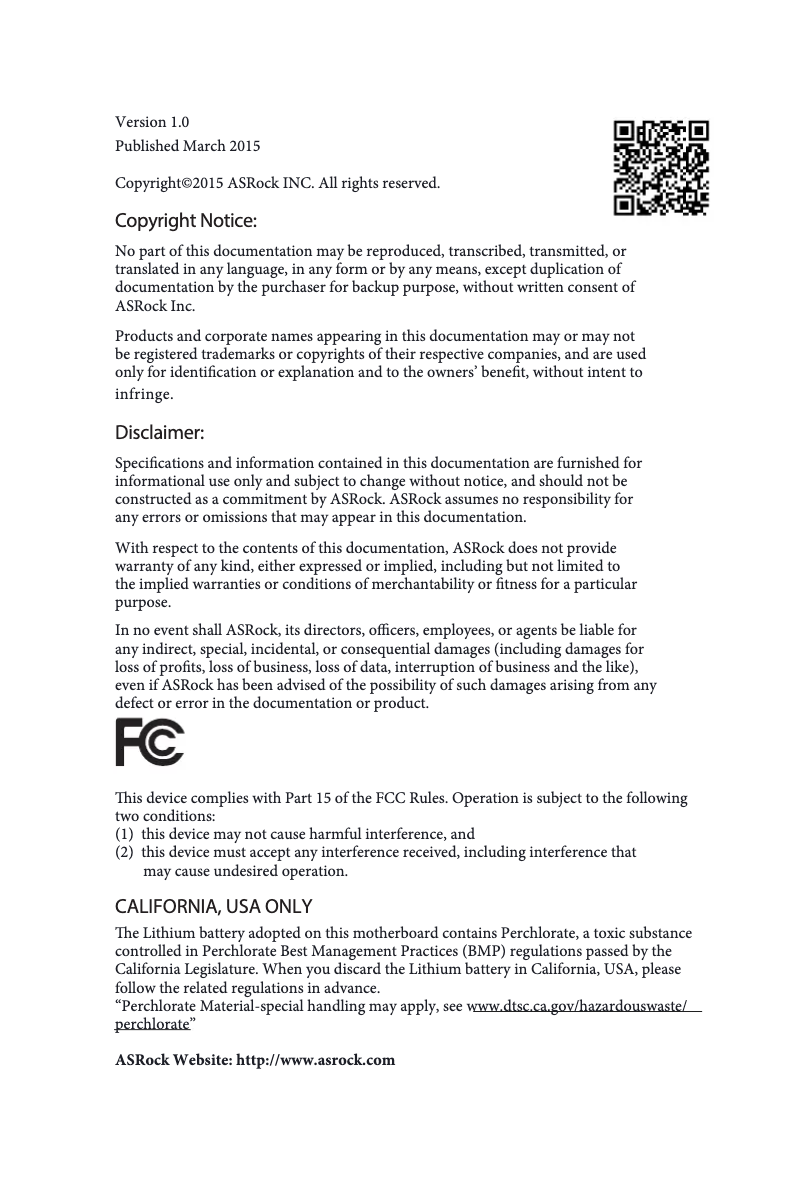 Image de la première page du manuel de l'appareil X99E-ITX/ac