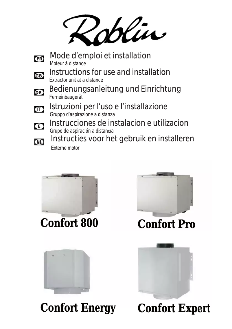 Page 1 of the manual User Manual Roblin Energy Comfort / 2
