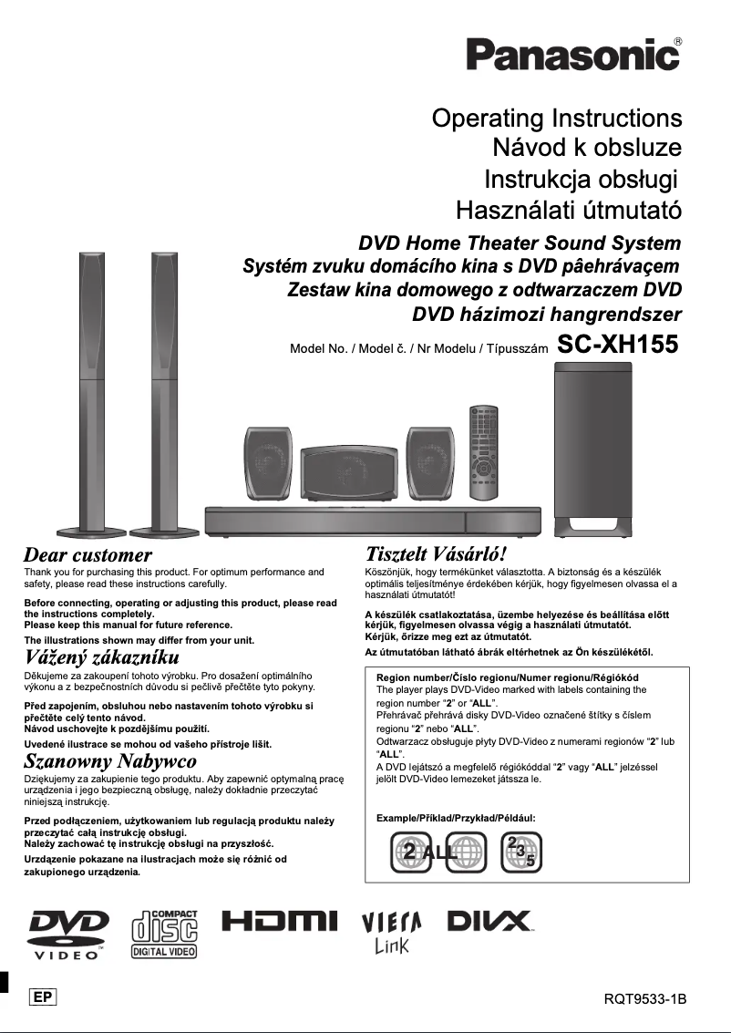 First page image of the manual for SC-XH155