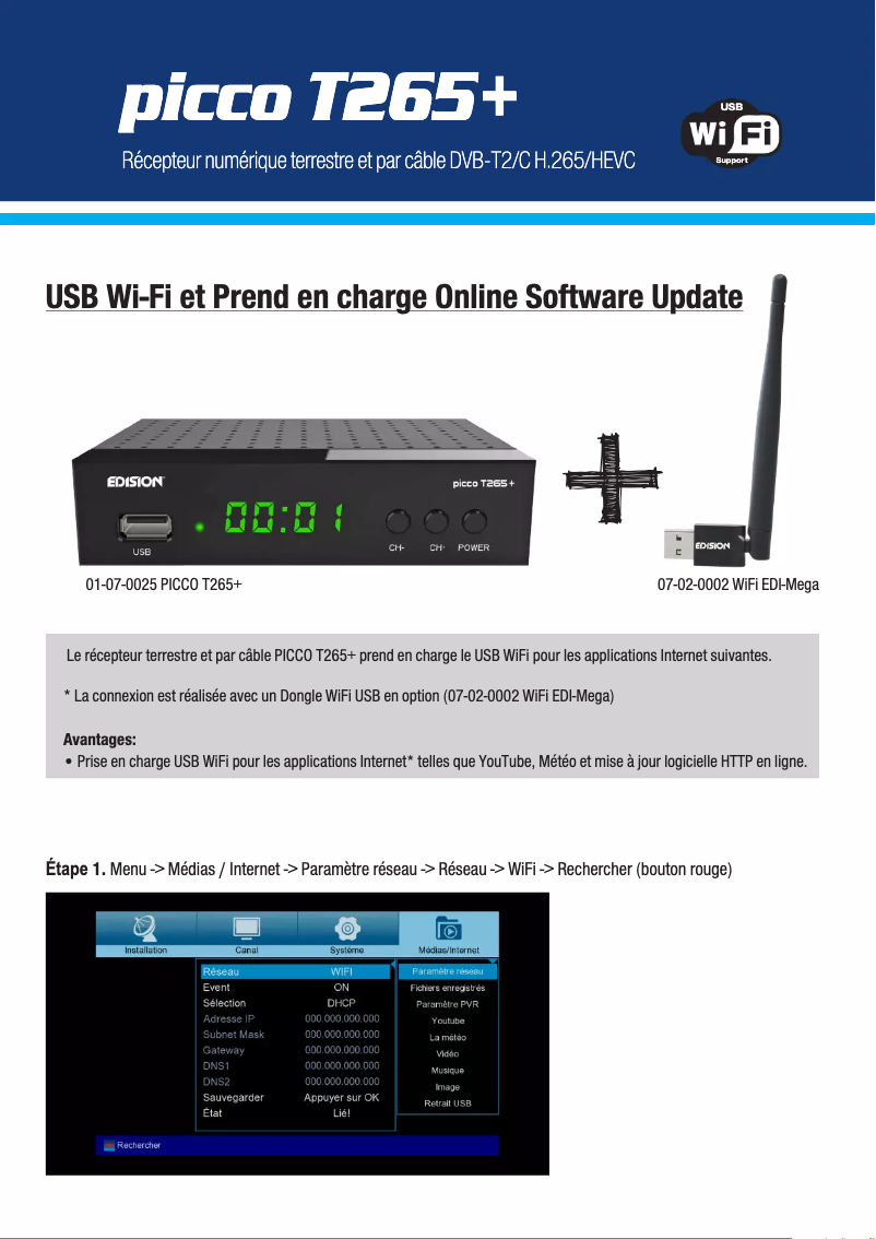 Page 1 of the manual User Manual Edision Picco T265+