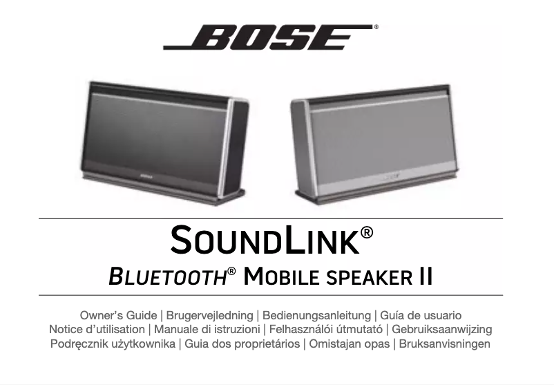 Page 1 of the manual User Manual Bose Soundlink Bluetooth Mobile Speaker II