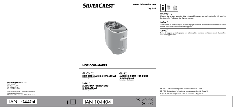 Page 1 of the manual User Manual SilverCrest SHDM 650 A1