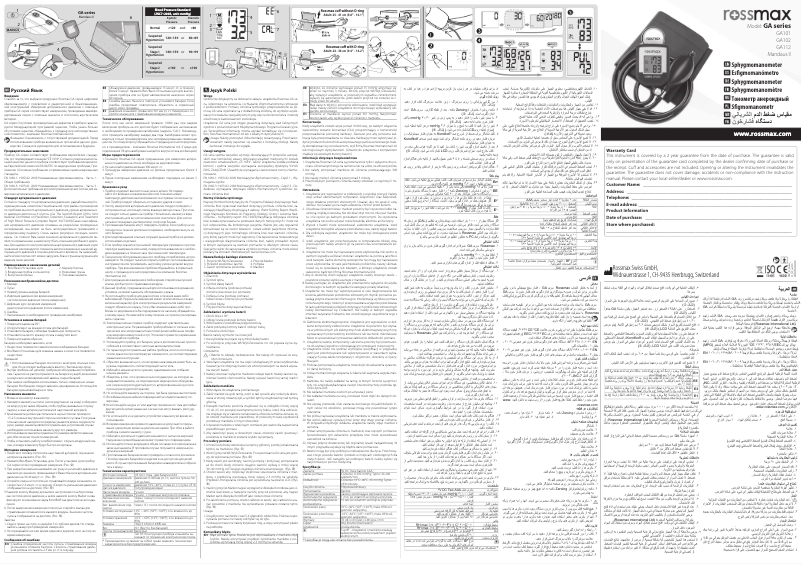 Page 1 of the manual User Manual Rossmax GA101