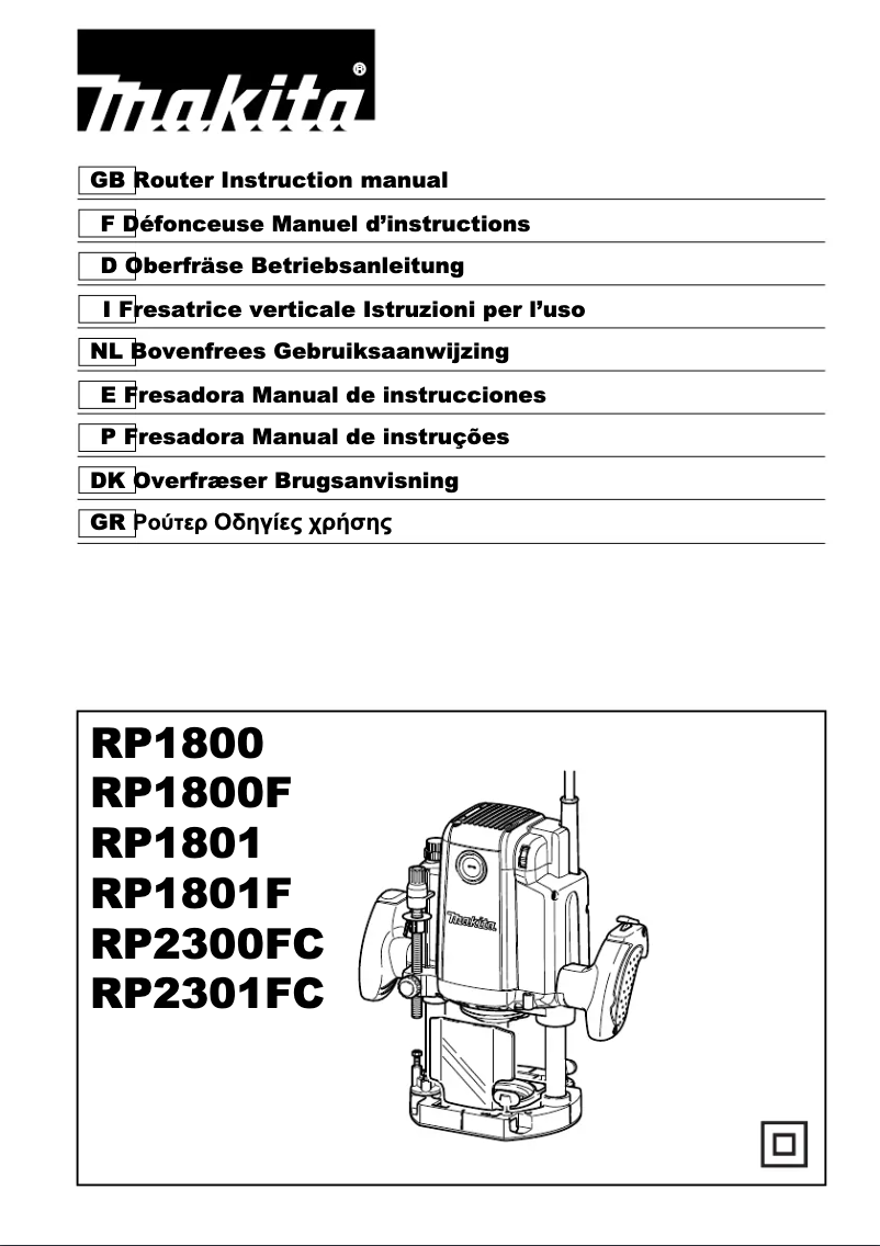 Page 1 of the manual User Manual Makita RP1800FX