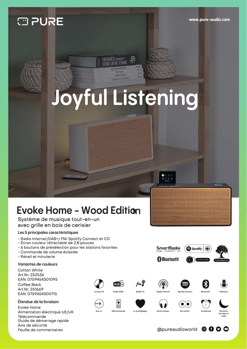 First page image of the manual for Evoke Home
