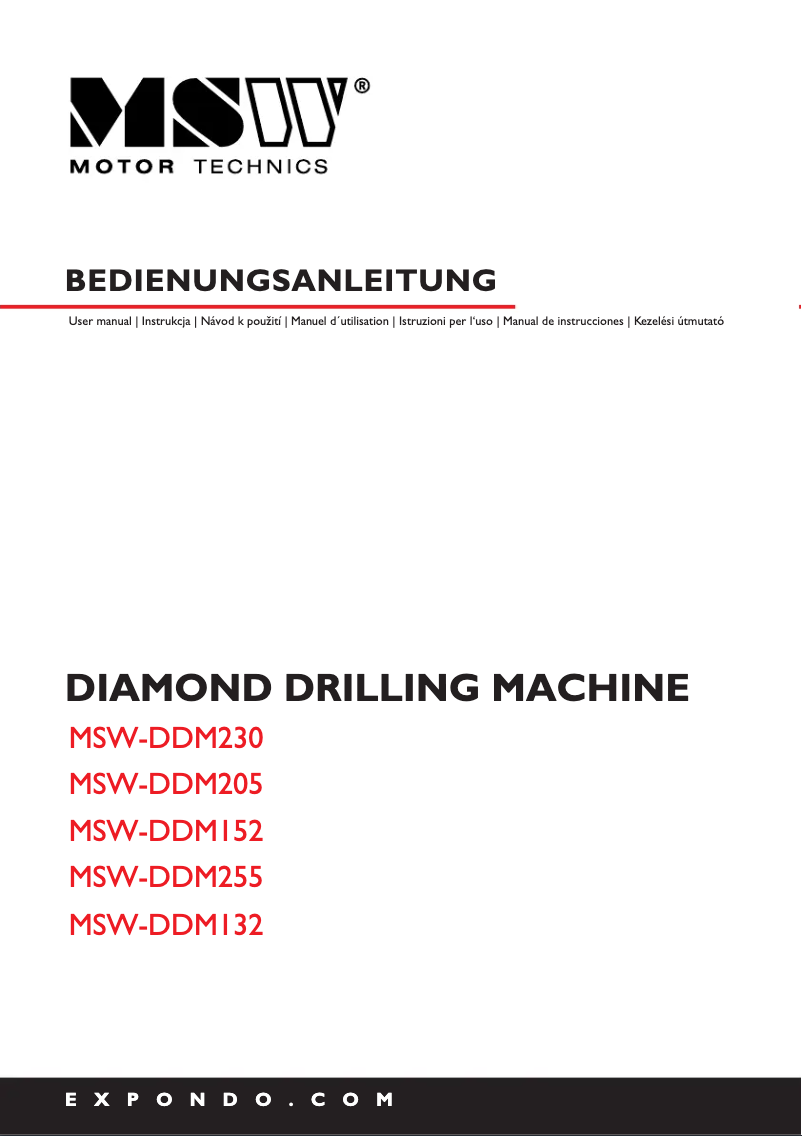 First page image of the manual for MSW-DDM205