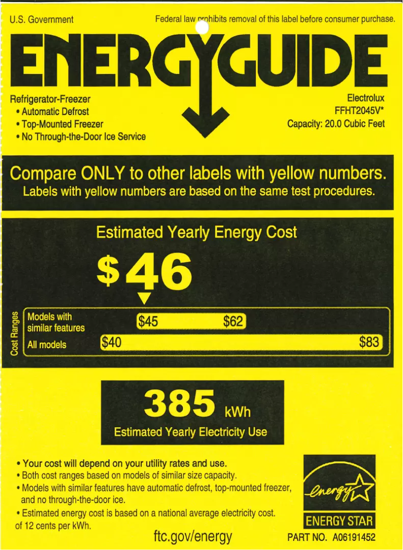 First page image of the manual for FFHT2045VW