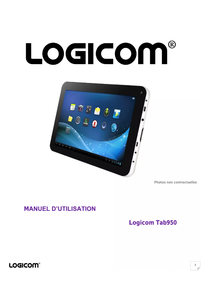Page 1 of the manual User Manual Logicom TAB950