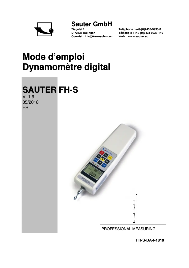 First page image of the manual for FH 500S71