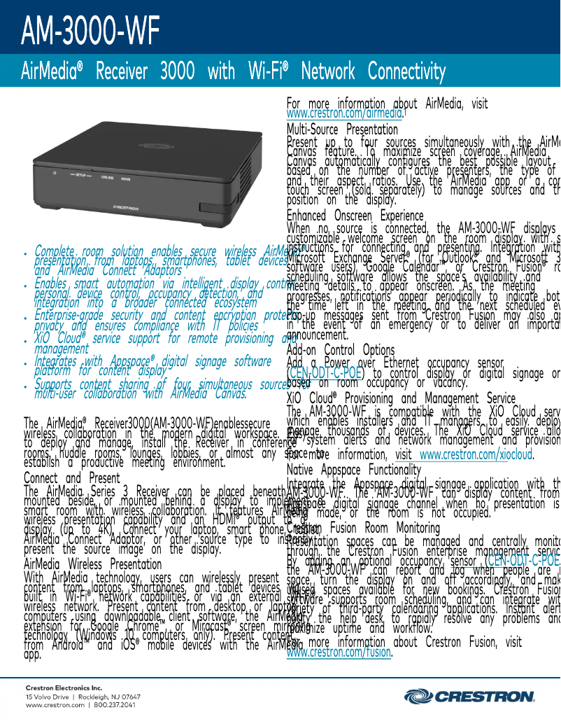 Image de la première page du manuel de l'appareil AM-3000-WF