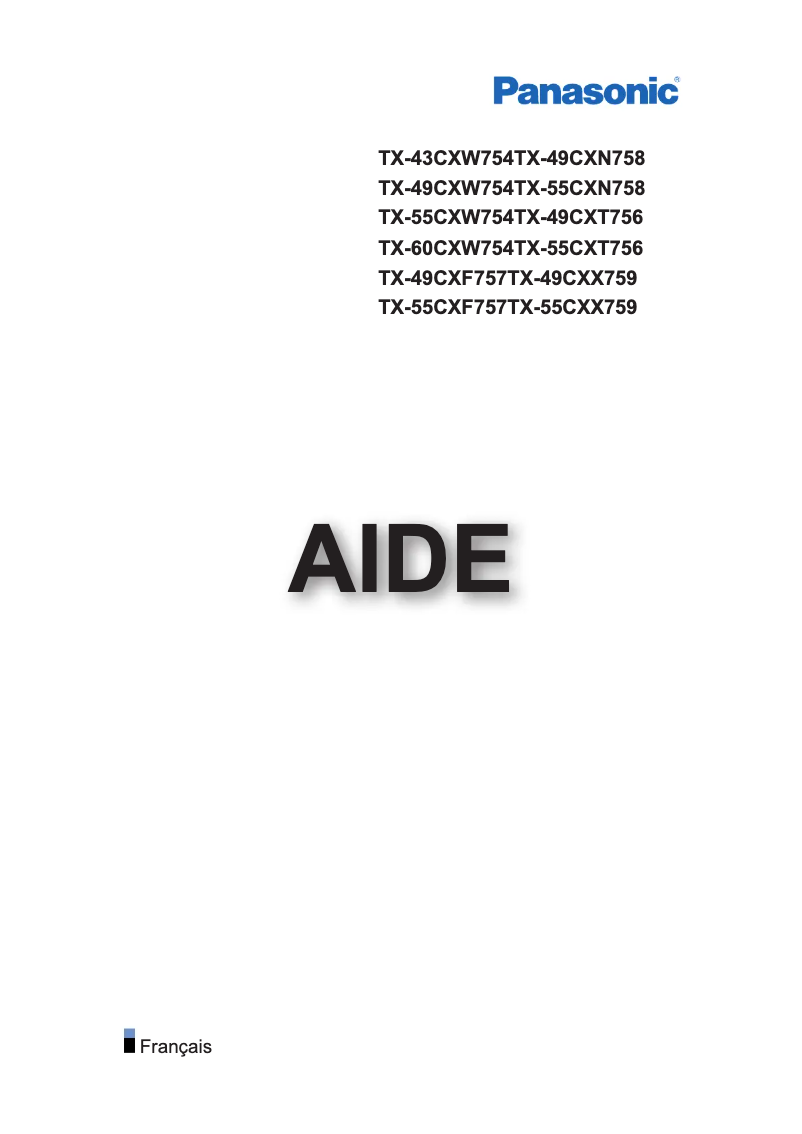 Page 1 of the manual User Manual Panasonic TX-55CXT756