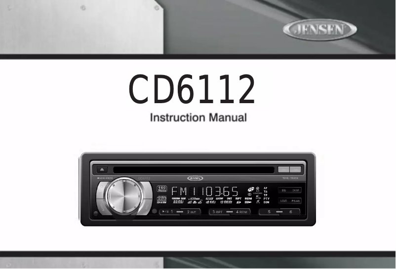 Page 1 of the manual User Manual Jensen CD6112