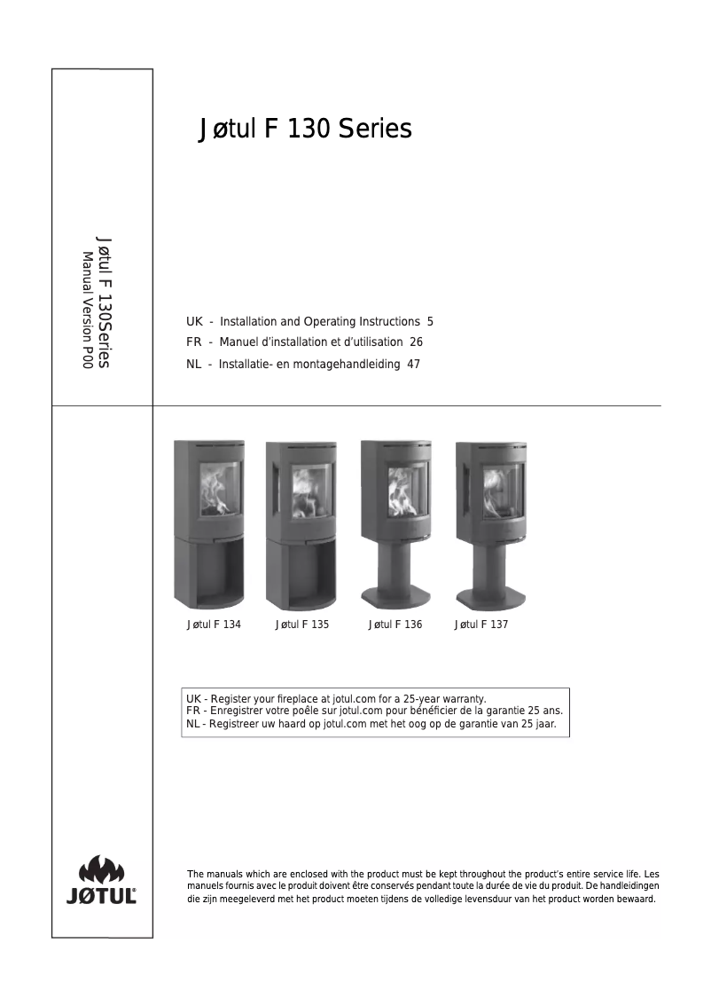 First page image of the manual for F 137