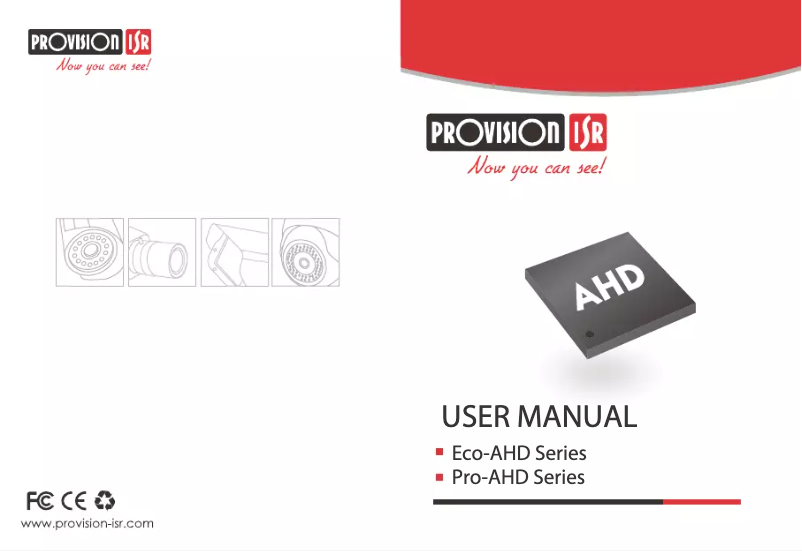 Page 1 of the manual User Manual Provision-ISR I3-380AHDE36