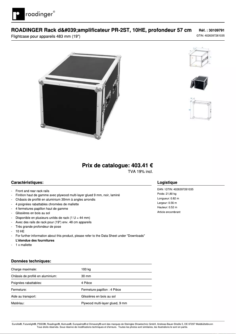 First page image of the manual for Amplifier Rack PR-2ST