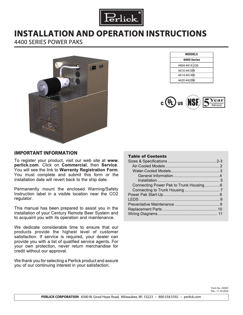 First page image of the manual for 4414W