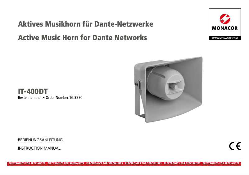 First page image of the manual for IT-400DT