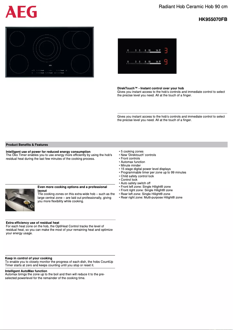 First page image of the manual for HK955070FB