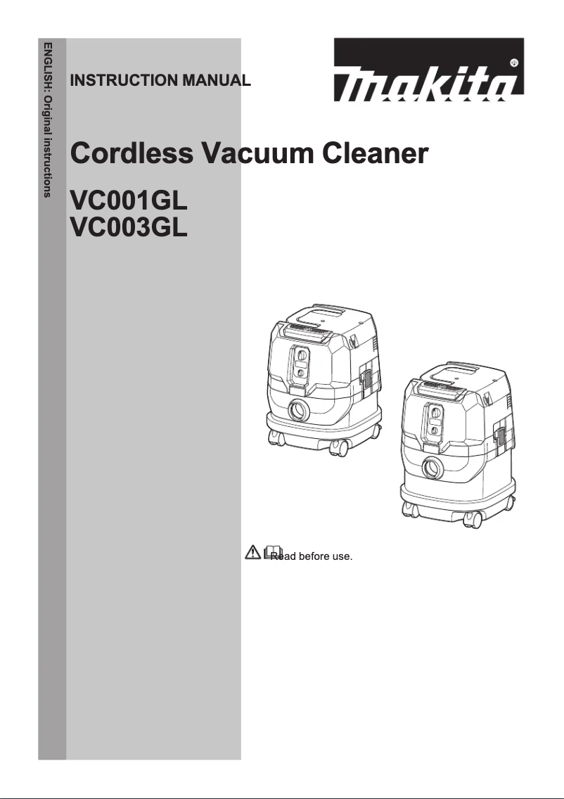 Page 1 of the manual User Manual Makita VC001GLD21