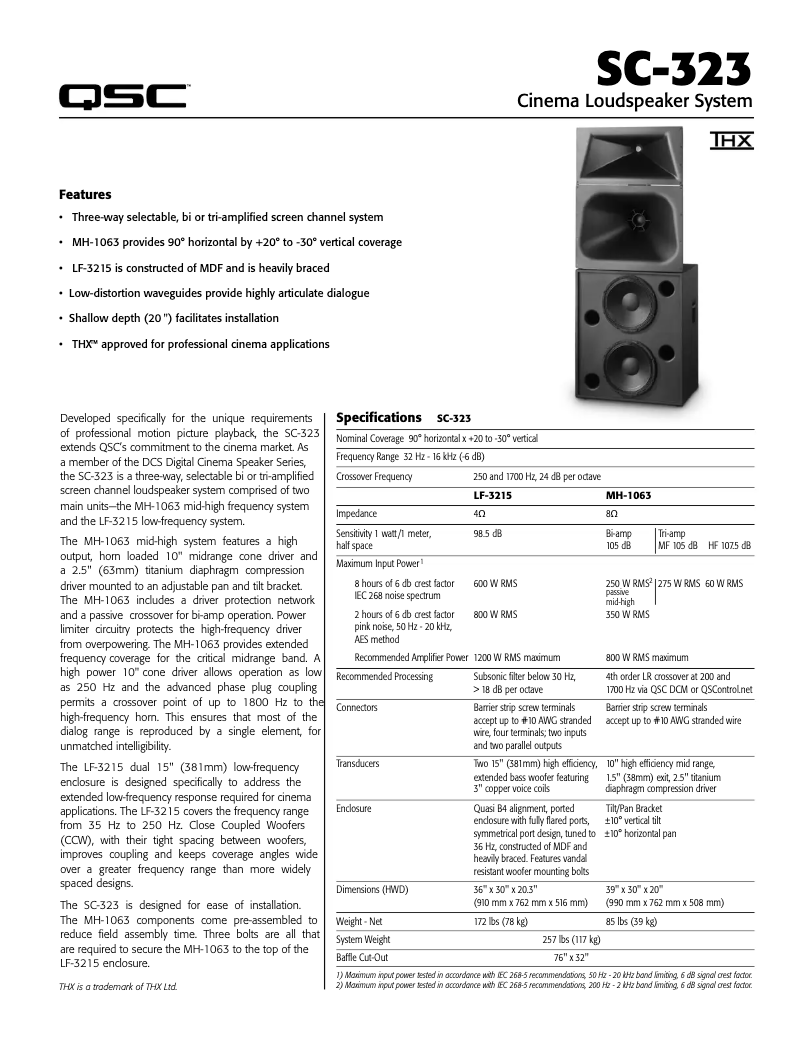 First page image of the manual for SC-323