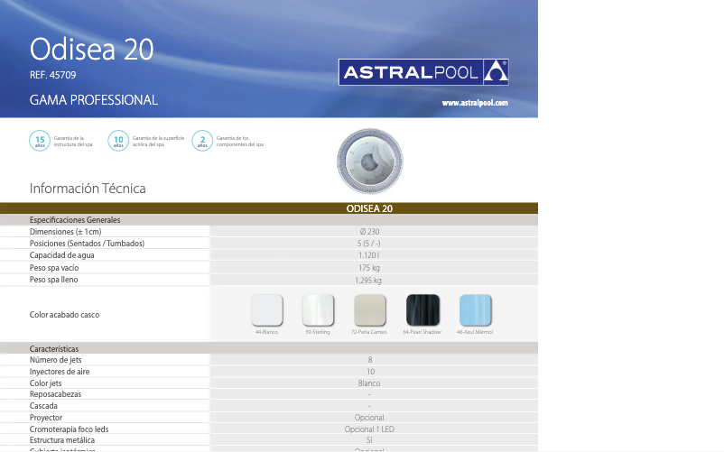 First page image of the manual for ODISEA 20