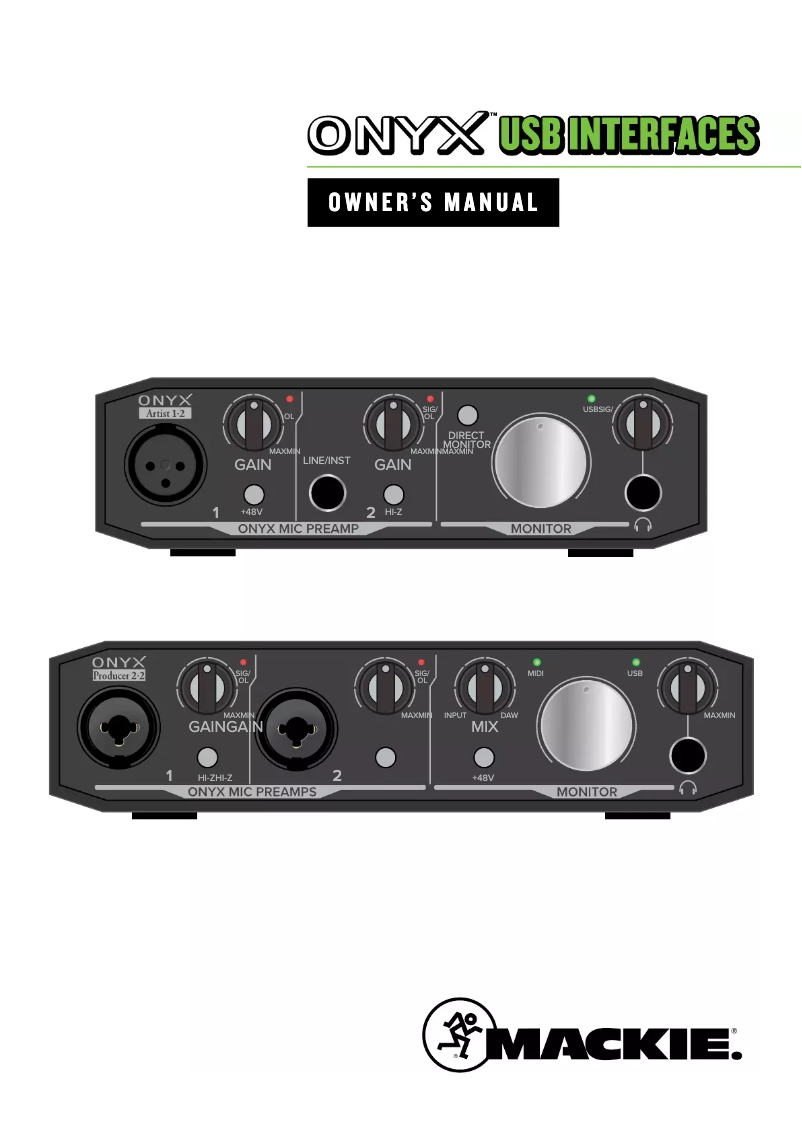 First page image of the manual for Onyx Producer