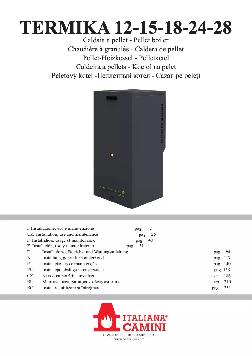 First page image of the manual for TERMIKA 12