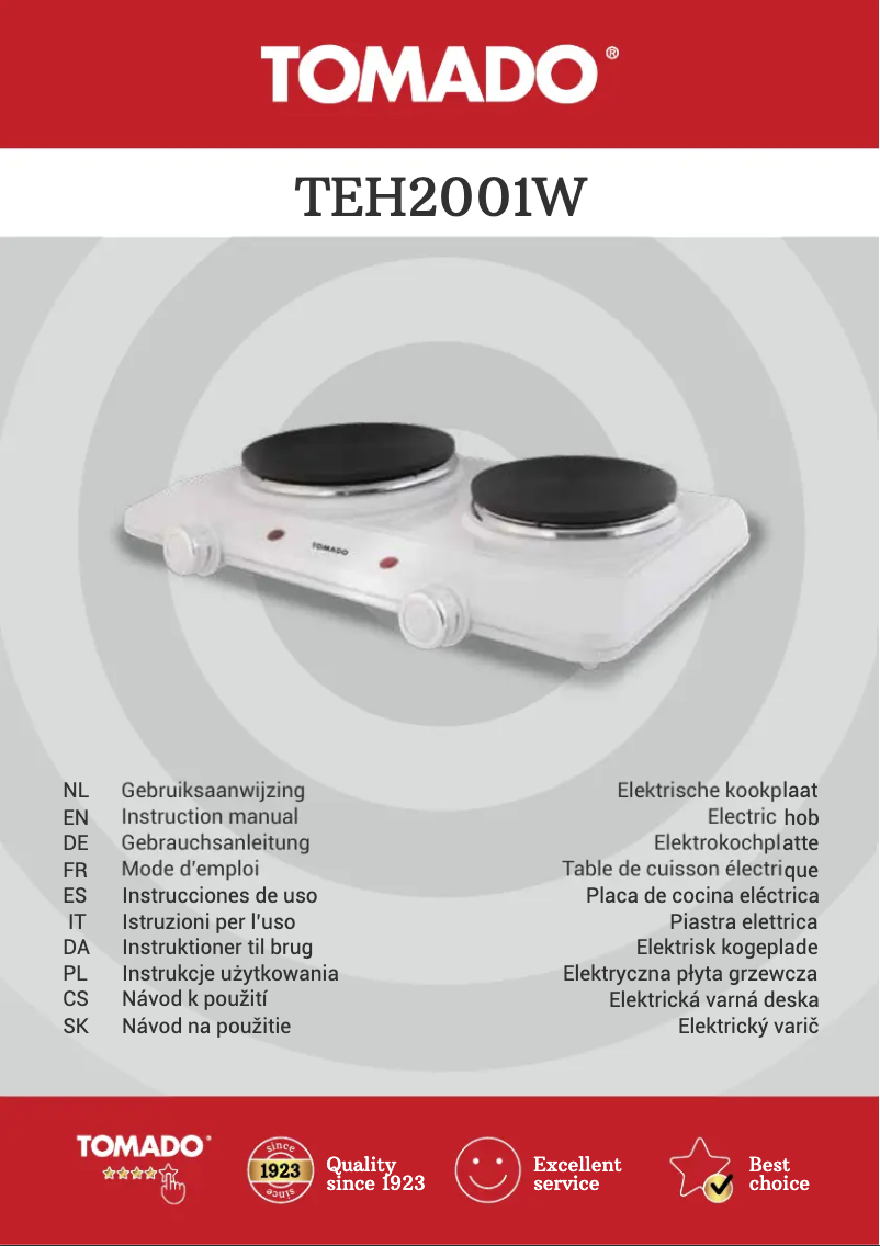 Image de la première page du manuel de l'appareil TEH2001W