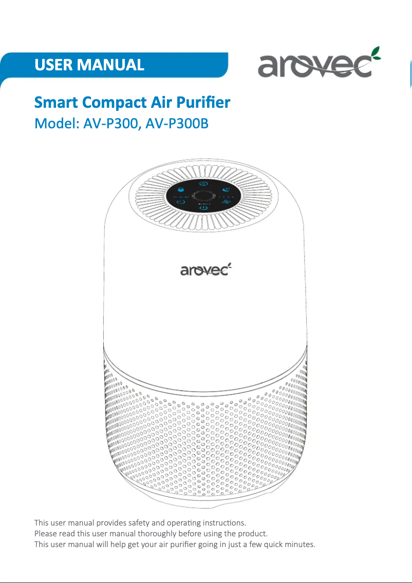 First page image of the manual for AV-P300