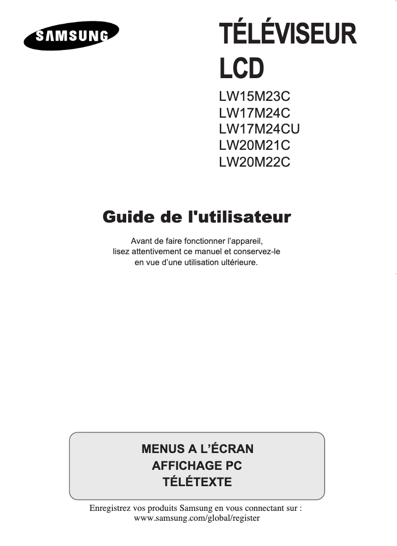 Page 1 of the manual User Manual Samsung LW17M24CU