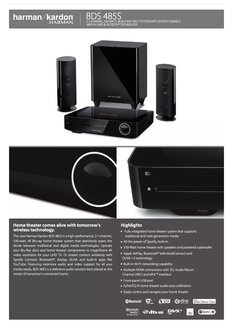 First page image of the manual for BDS 485S