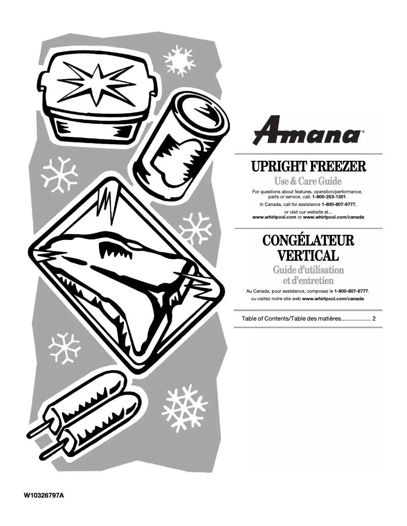 Page 1 of the manual User Manual Amana AQF1613TEW