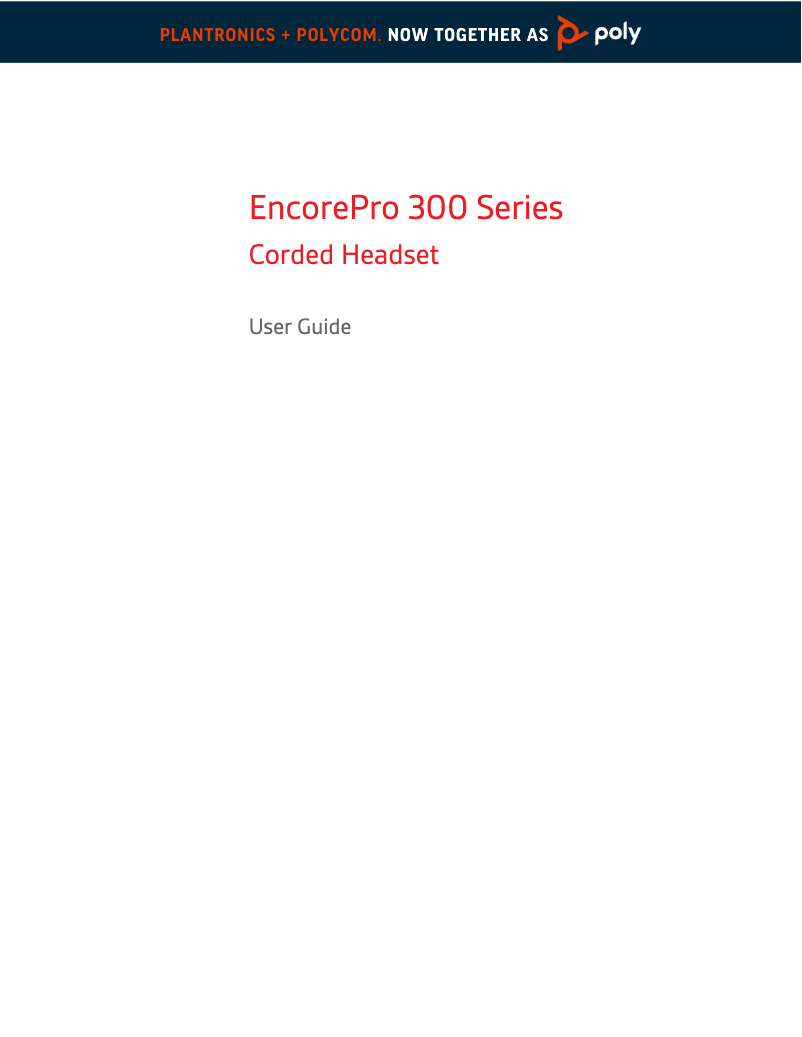 Page 1 of the manual User Manual Plantronics EncorePro 320