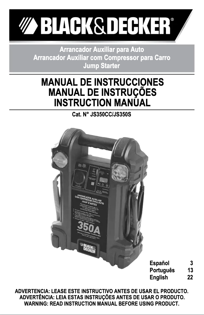 First page image of the manual for JS350CC